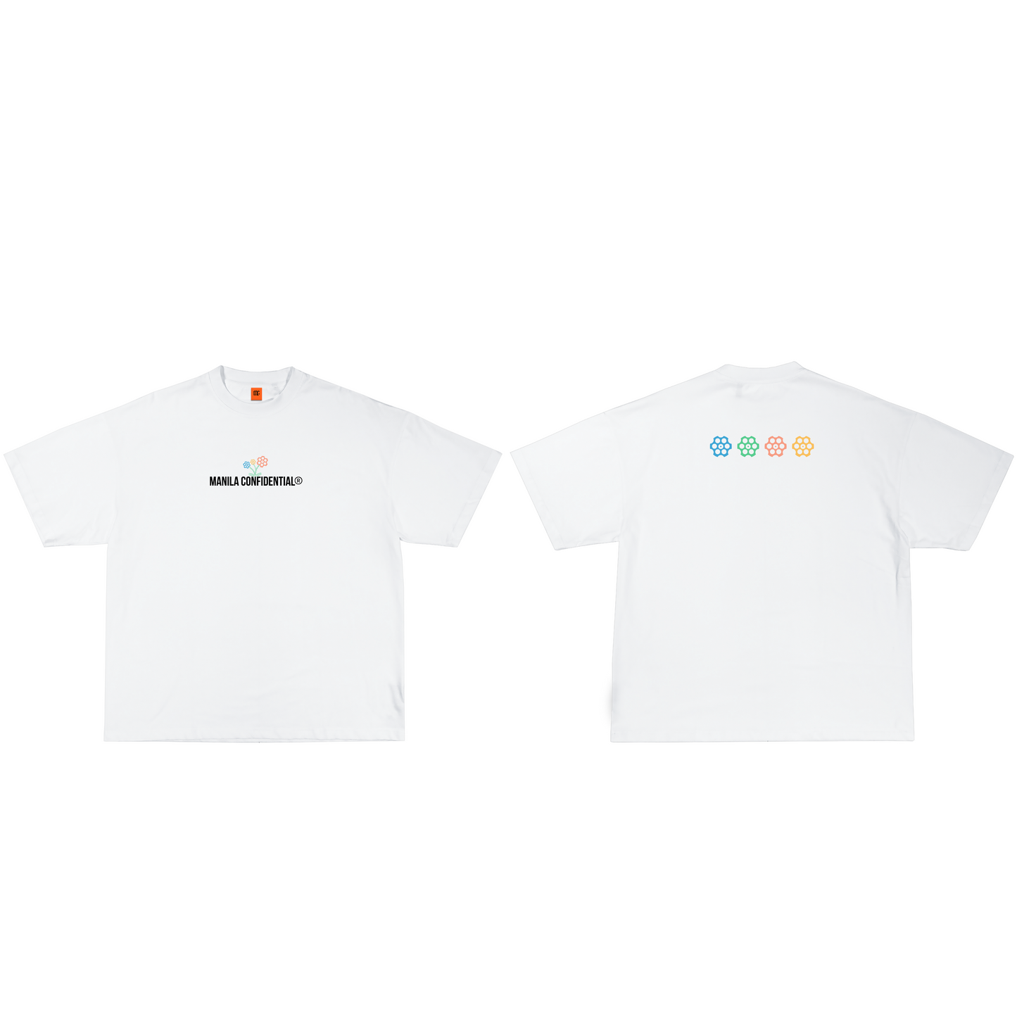 Flower Revolver Text T-Shirt White