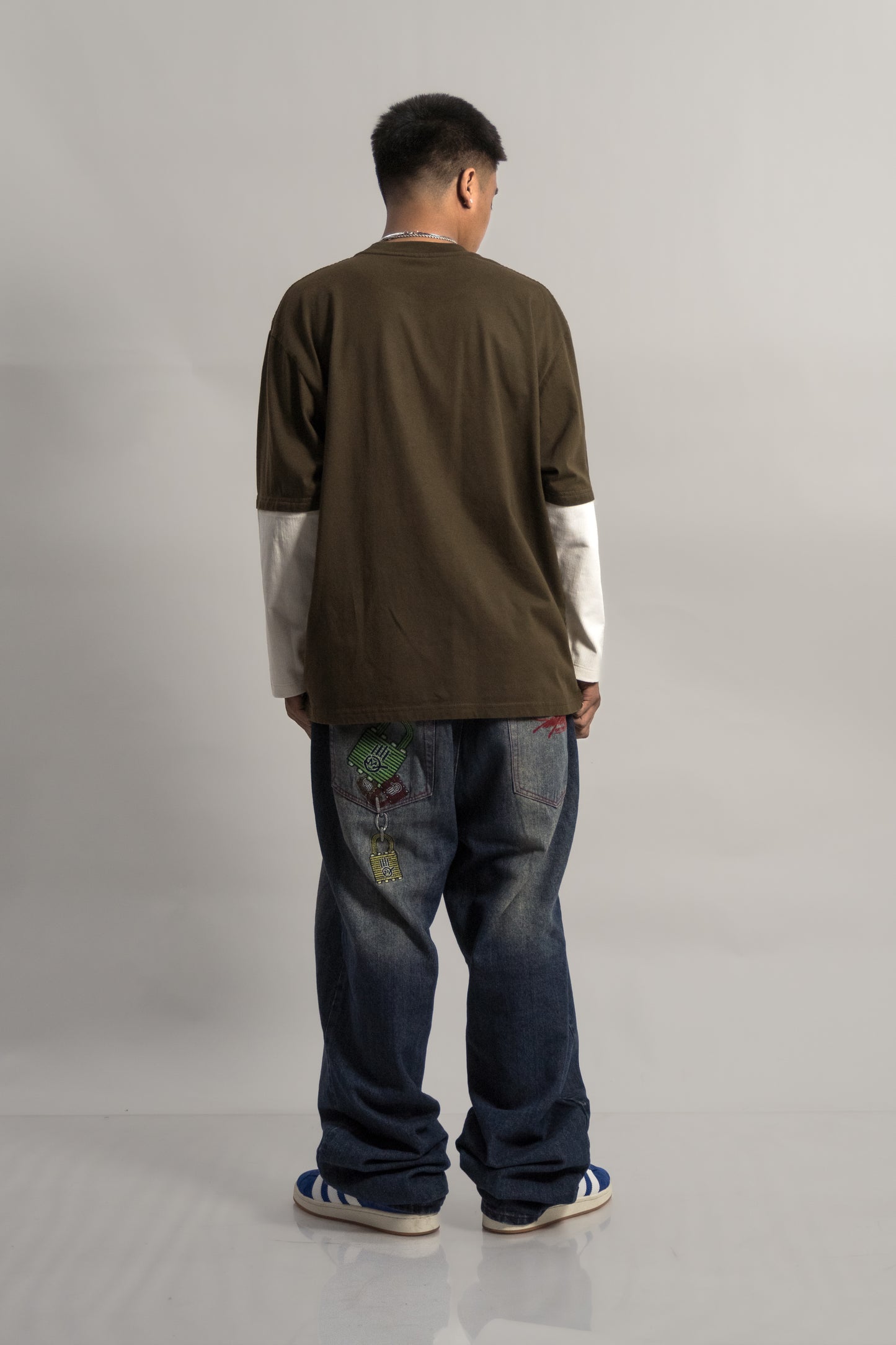Layered Longsleeve Shirt - Corduroy Sleeve