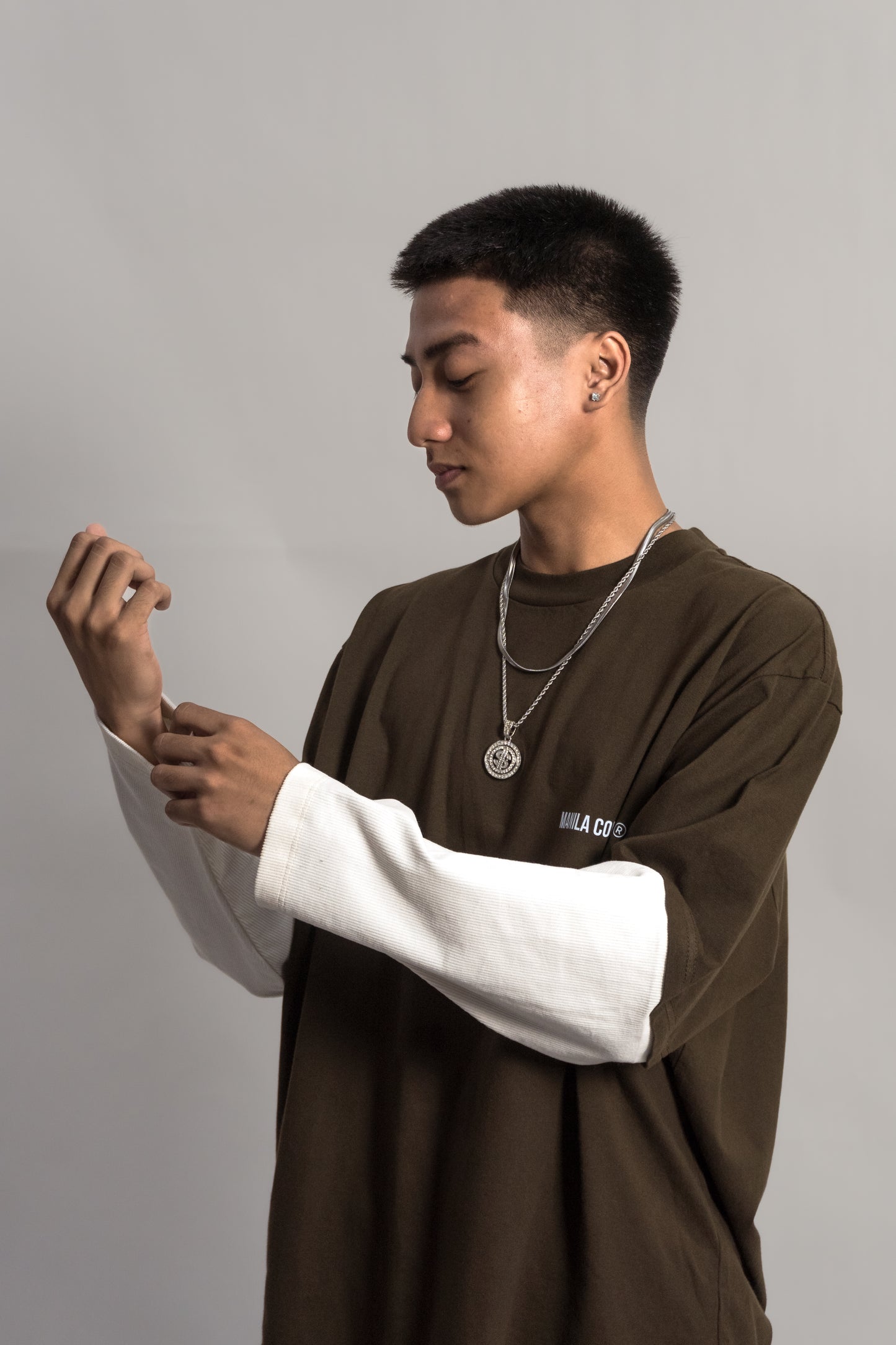 Layered Longsleeve Shirt - Corduroy Sleeve