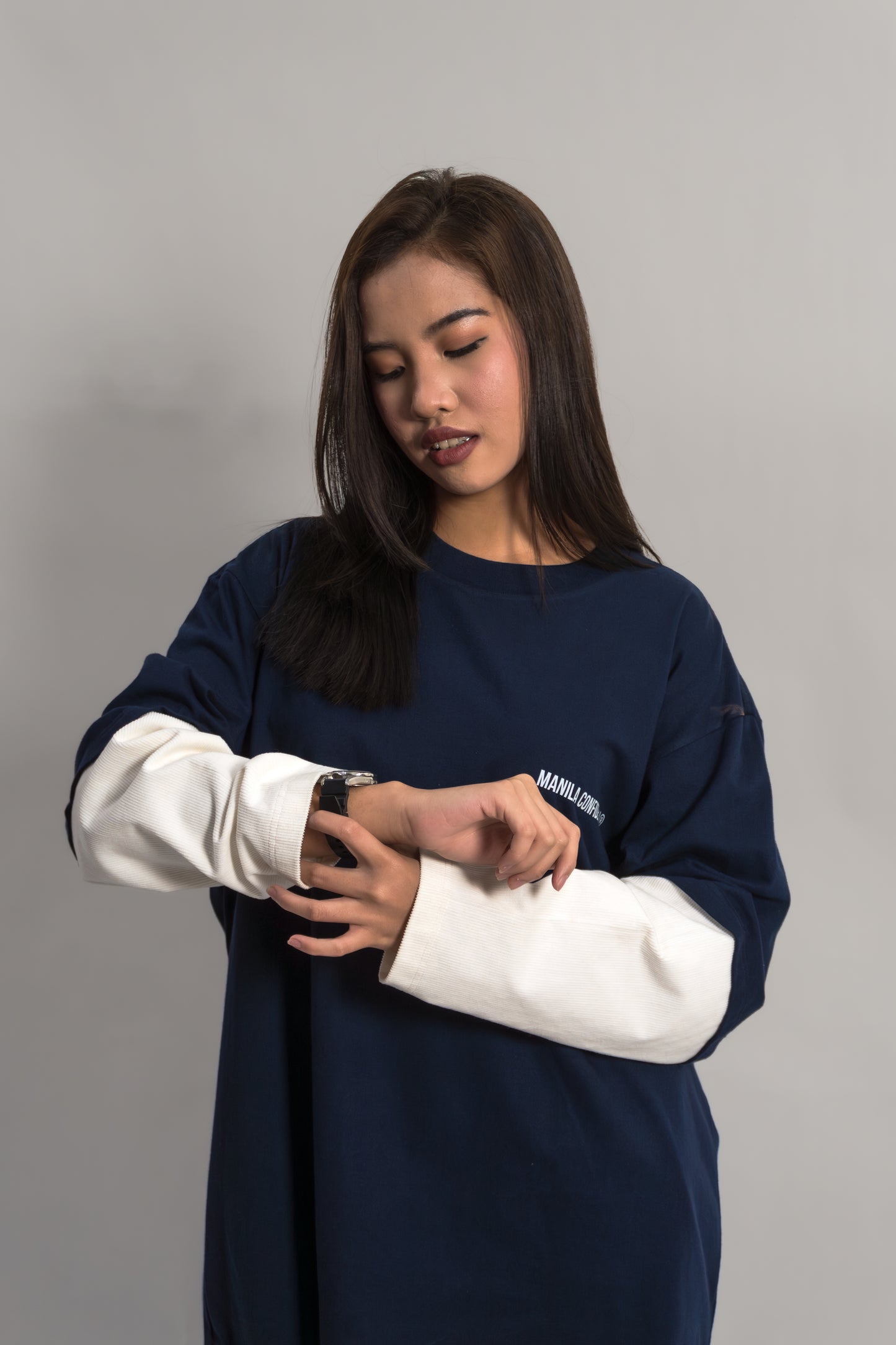 Layered Longsleeve Shirt - Corduroy Sleeve