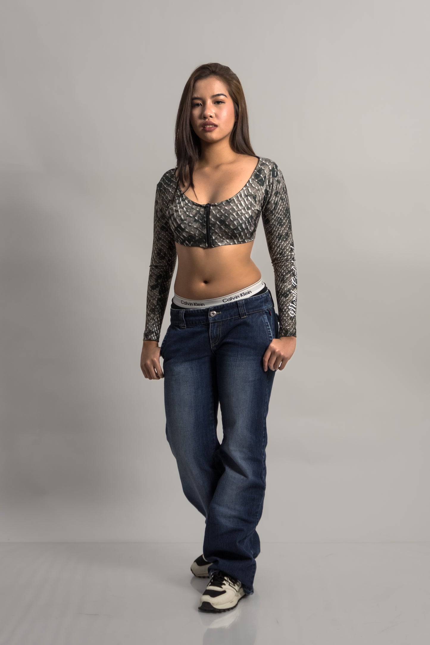 Snakeskin Cropped Body Suit