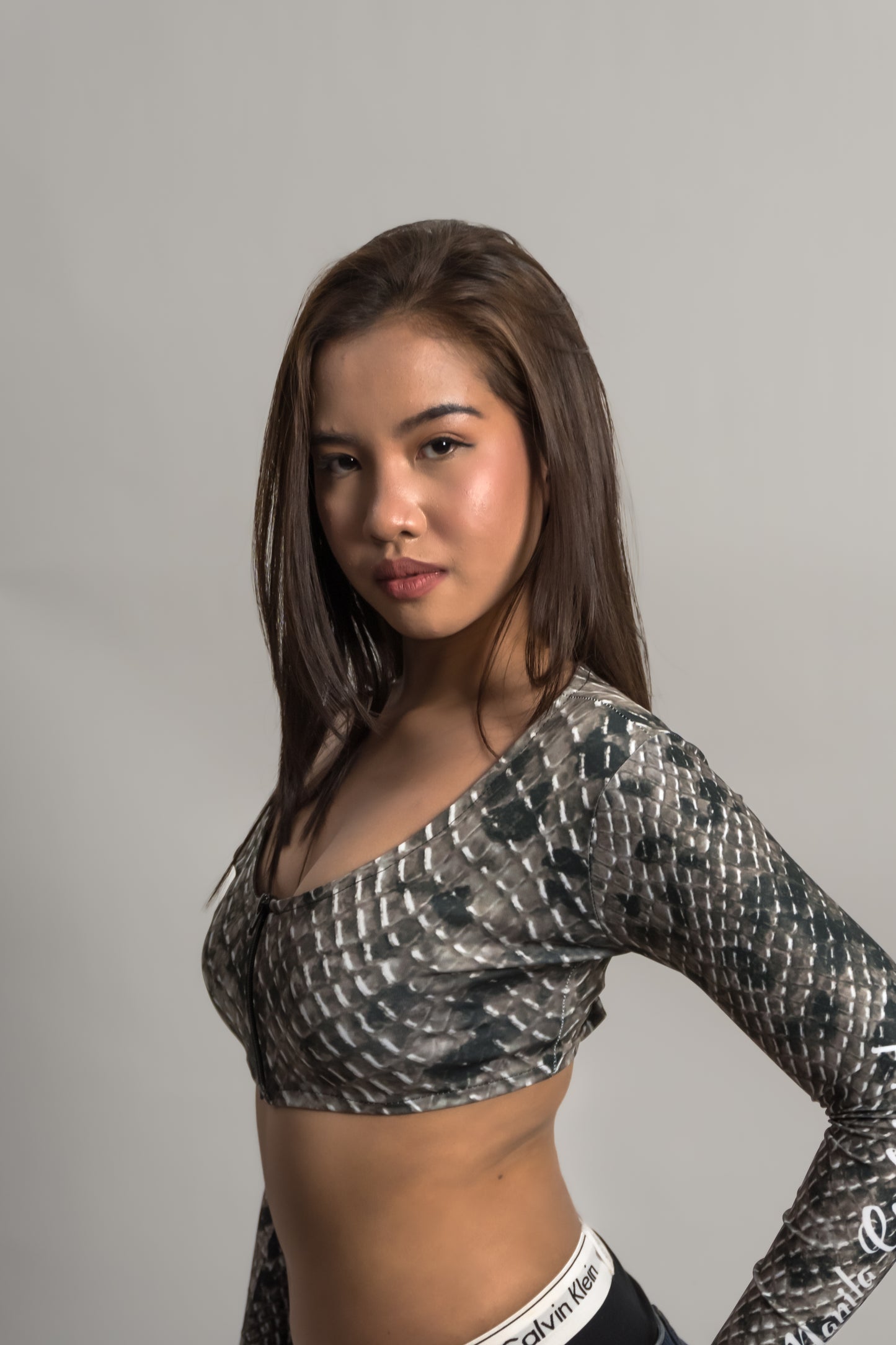 Snakeskin Cropped Body Suit