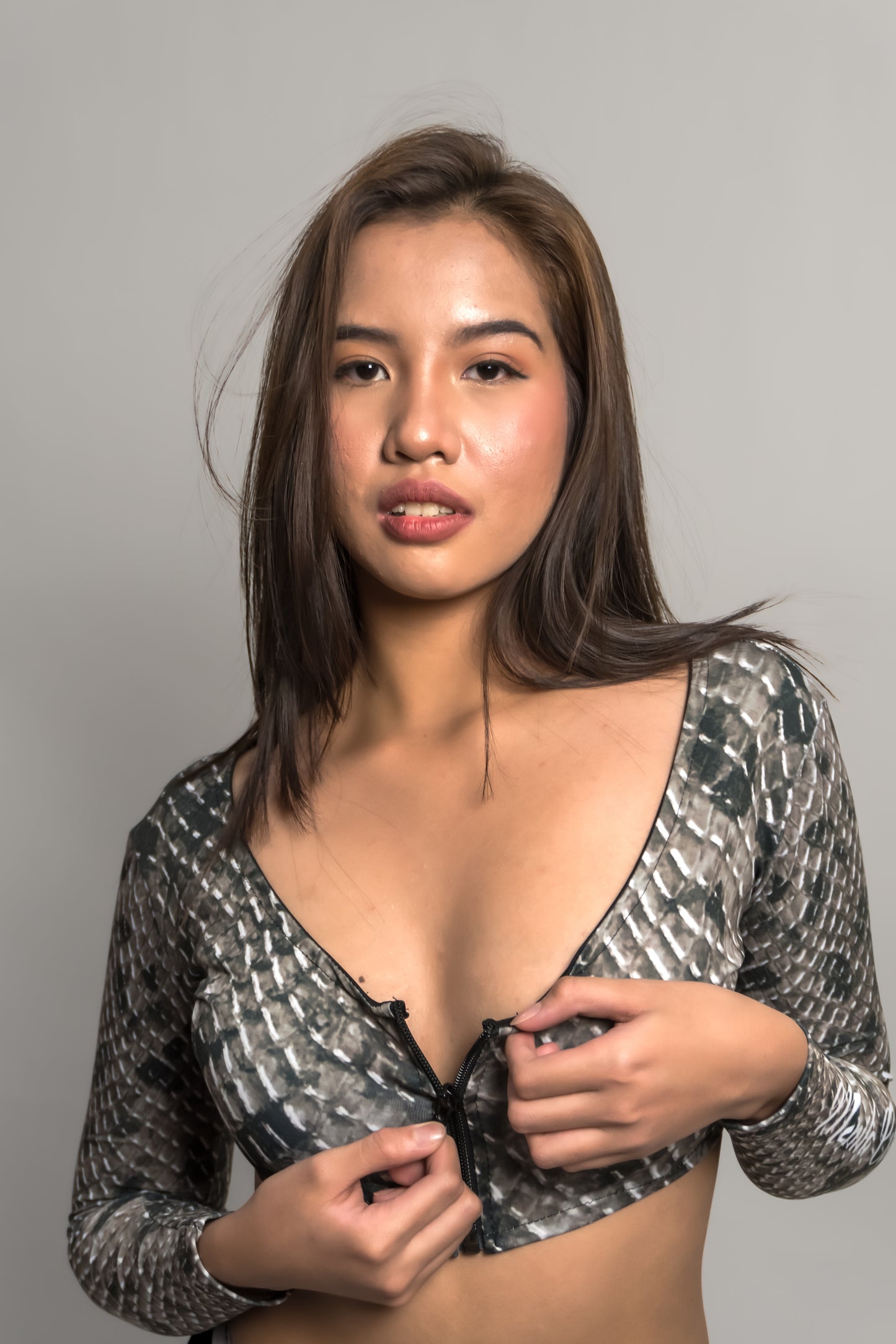 Snakeskin Cropped Body Suit