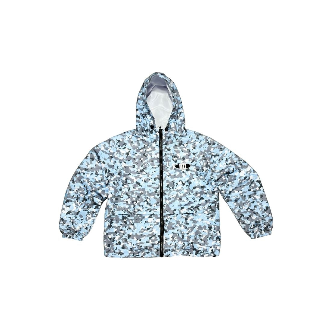 Zipped-Up Windbreaker Jacket ( Blue Digital Camou )