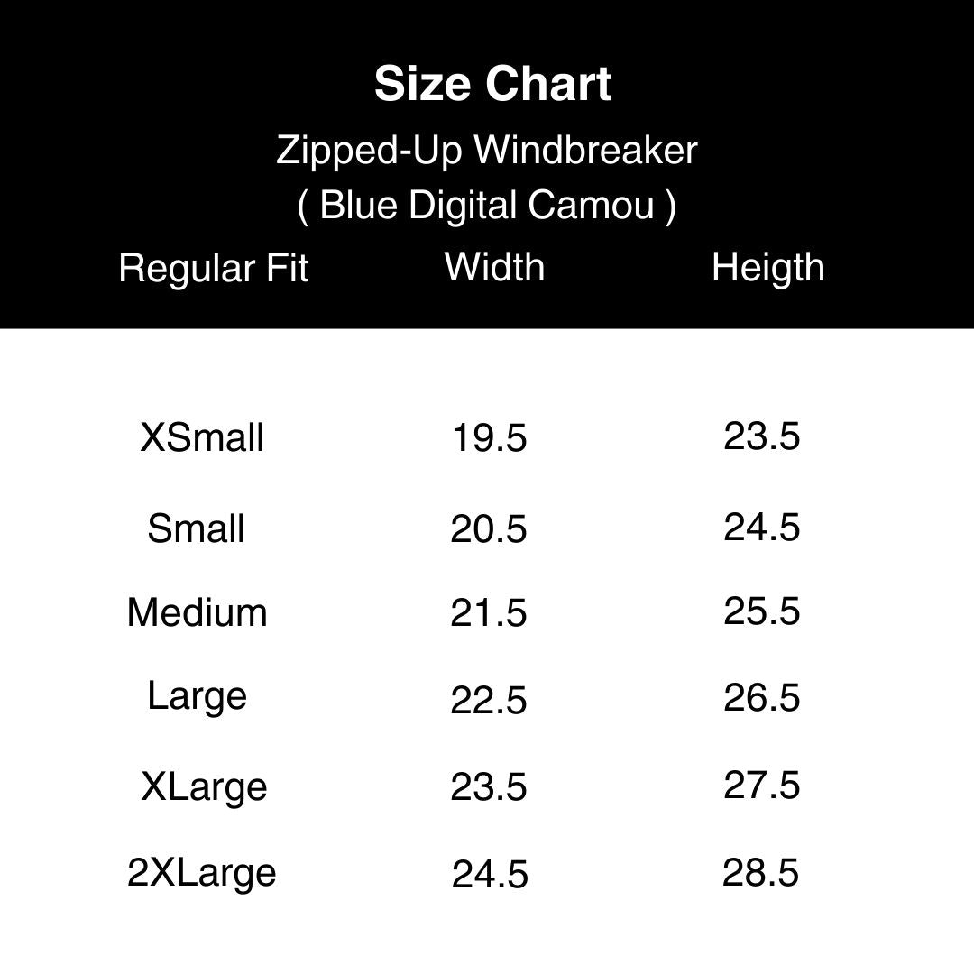 Zipped-Up Windbreaker Jacket ( Blue Digital Camou )